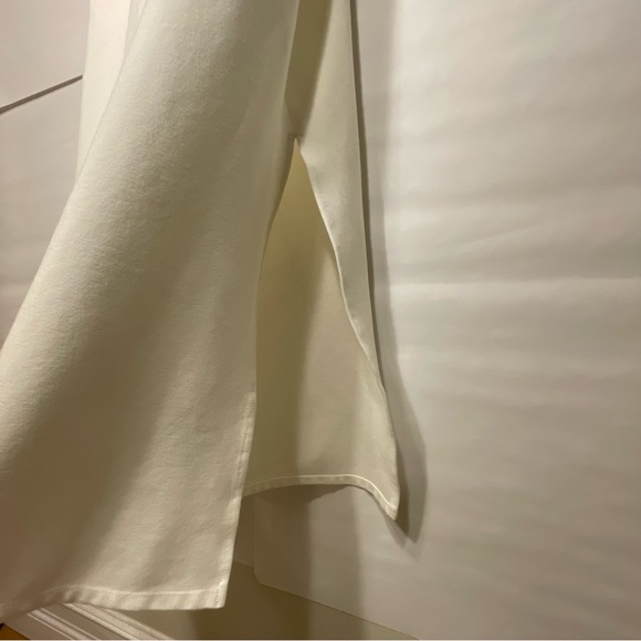 Abercrombie Women’s Notch-Neck Midi Dress Medium Off White - Picture 10 of 14